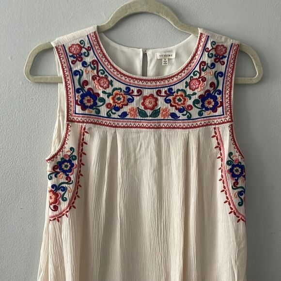En Creme Floral Embroidered Boho Chic Dress size small - Picture 5 of 6